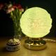 Vintage art deco globe table lamp in mint green Clichy glass