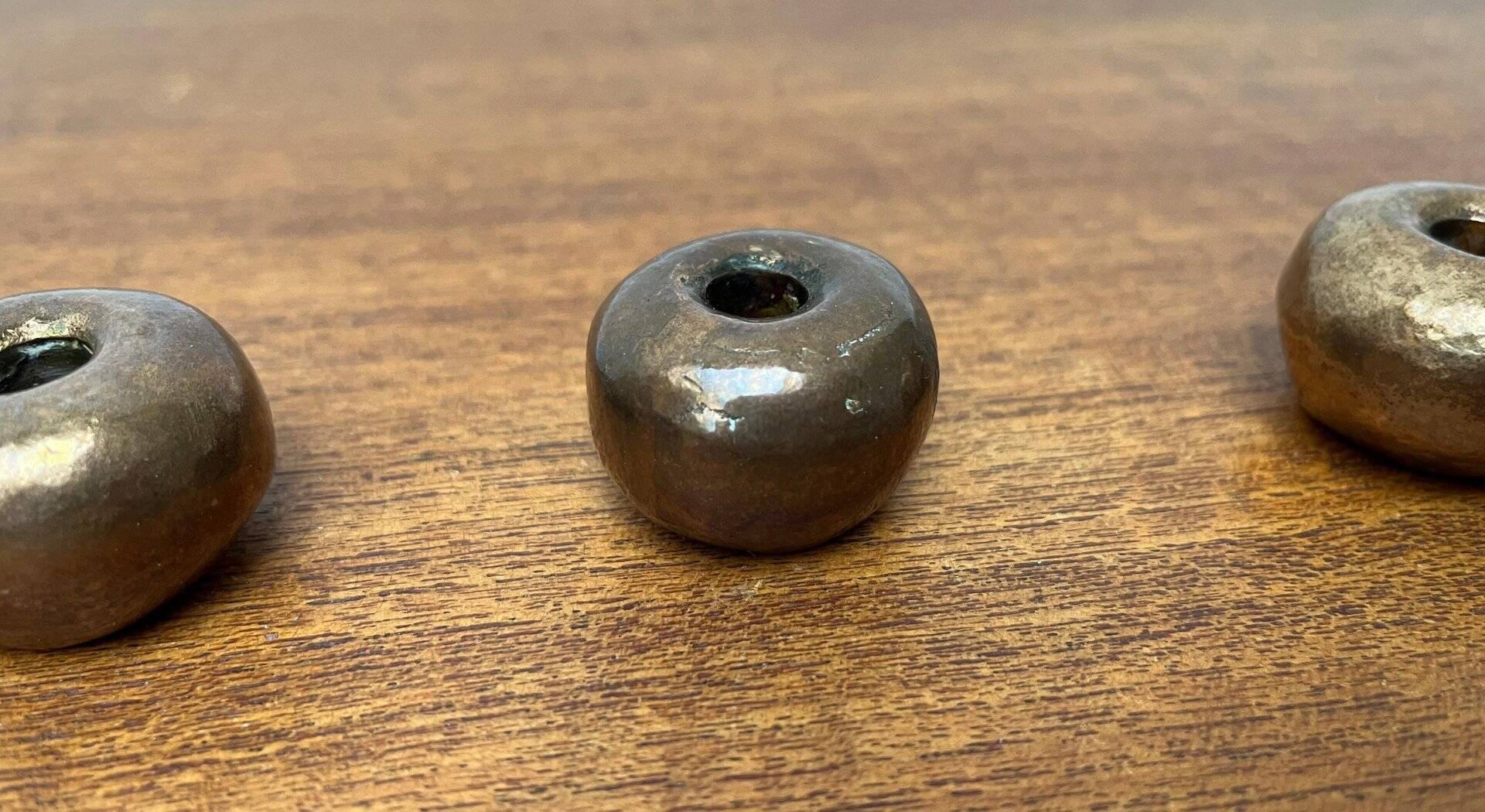 Brutalist Mid-Century Candle Holder in Bronze, 1960s, set of 6