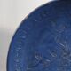 Vintage cobalt blue glazed stoneware plate