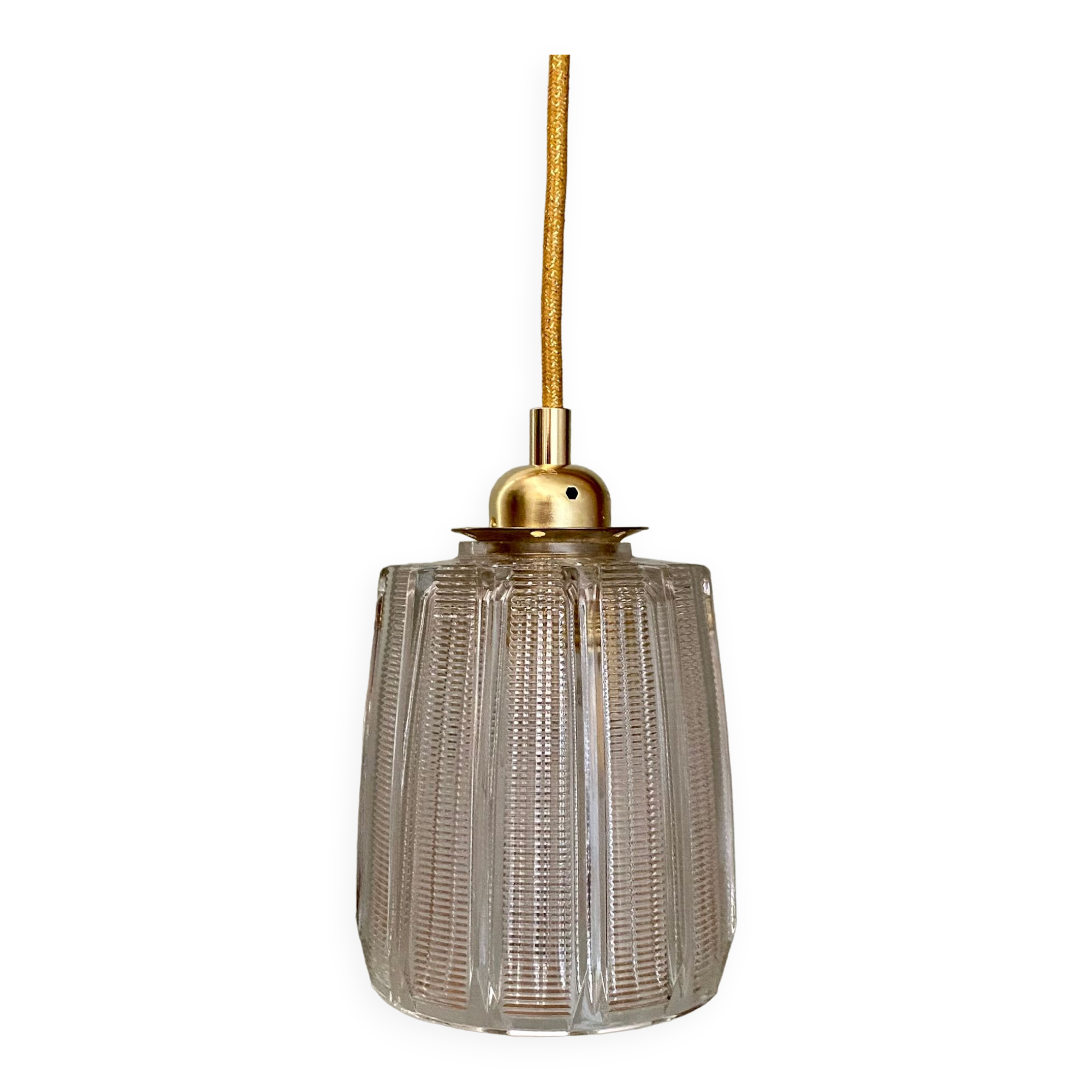 Vintage holophane glass globe lamp