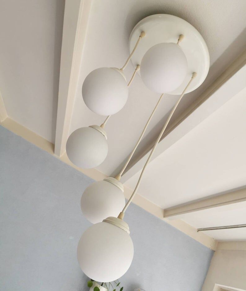 Suspension of vintage bulbs, 80s