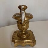 Acanthus candle holder in gilded wood 19th Naples Italy