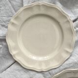 5 Sarreguemines ivory scalloped earthenware dinner plates