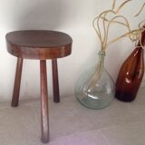V massive wooden tripod stool