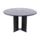 Round table leather black Tito Agnoli for Mateo Grassi