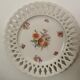Set of 9 OPENWORK porcelain DESSERT PLATES hand painted in the style of SAXE