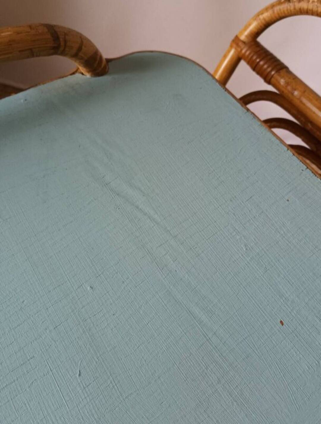 Vintage bamboo and rattan serving cart