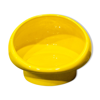Vase en céramique jaune de Gabbianelli Italie années 1970