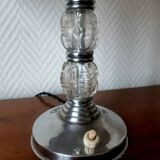Lampe art déco verre et métal