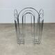 Postmodern chrome metal magazine rack from the 80s