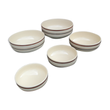 Series of 5 Gien earthenware bowls