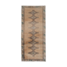 Distressed turkish oushak rug runner with soft color 100 x 228 cm