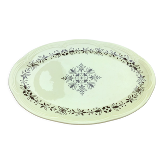 Gien oval dish, Valenciennes model, 1940s-50s