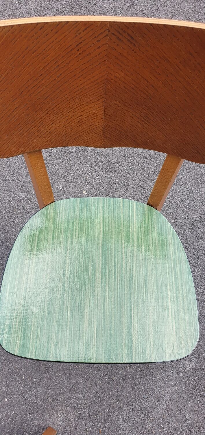 Set of 4 formica and wood chairs