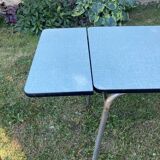 Blue formica table with extensions