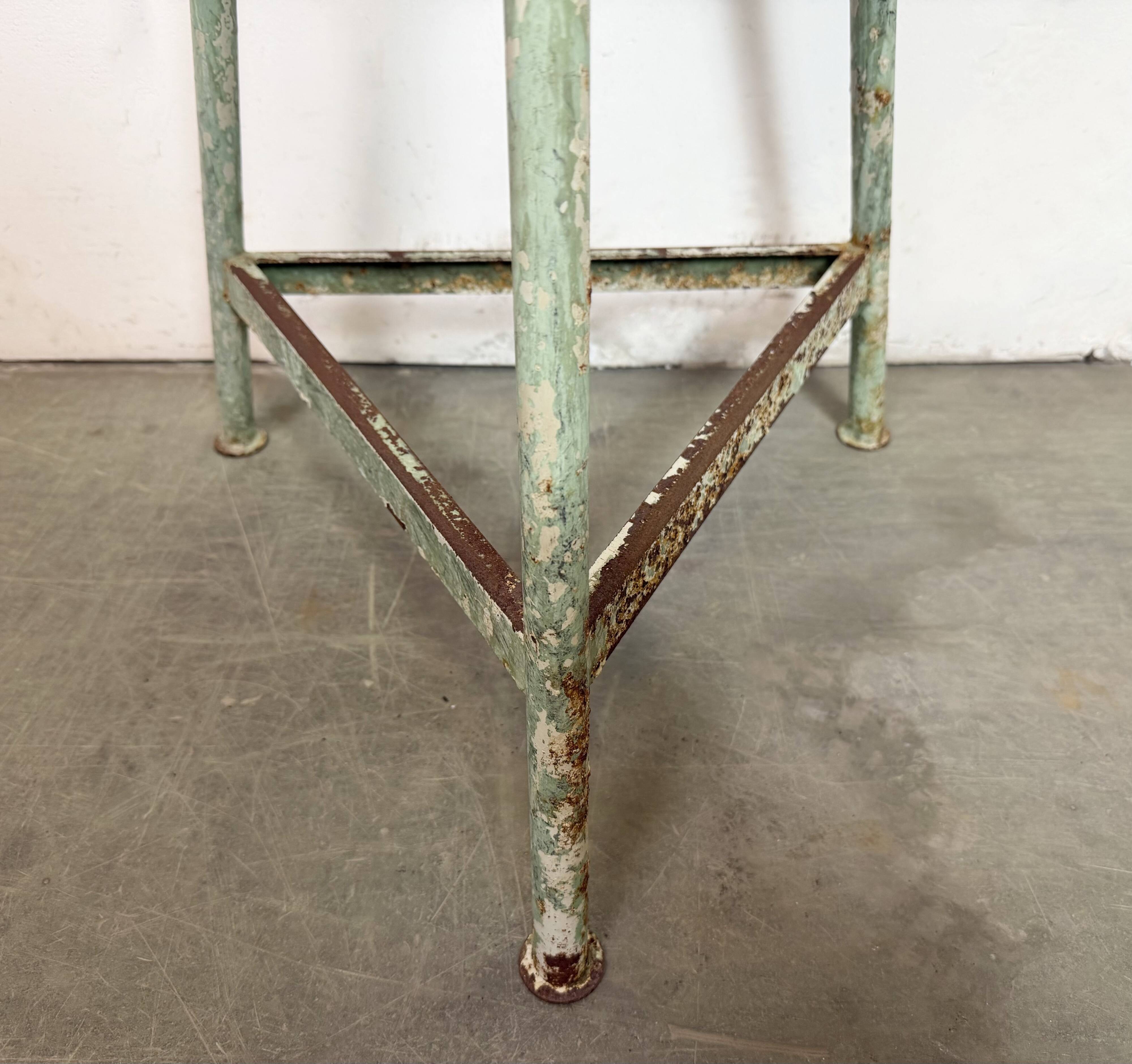 Green Industrial Workshop Stool, 1960s