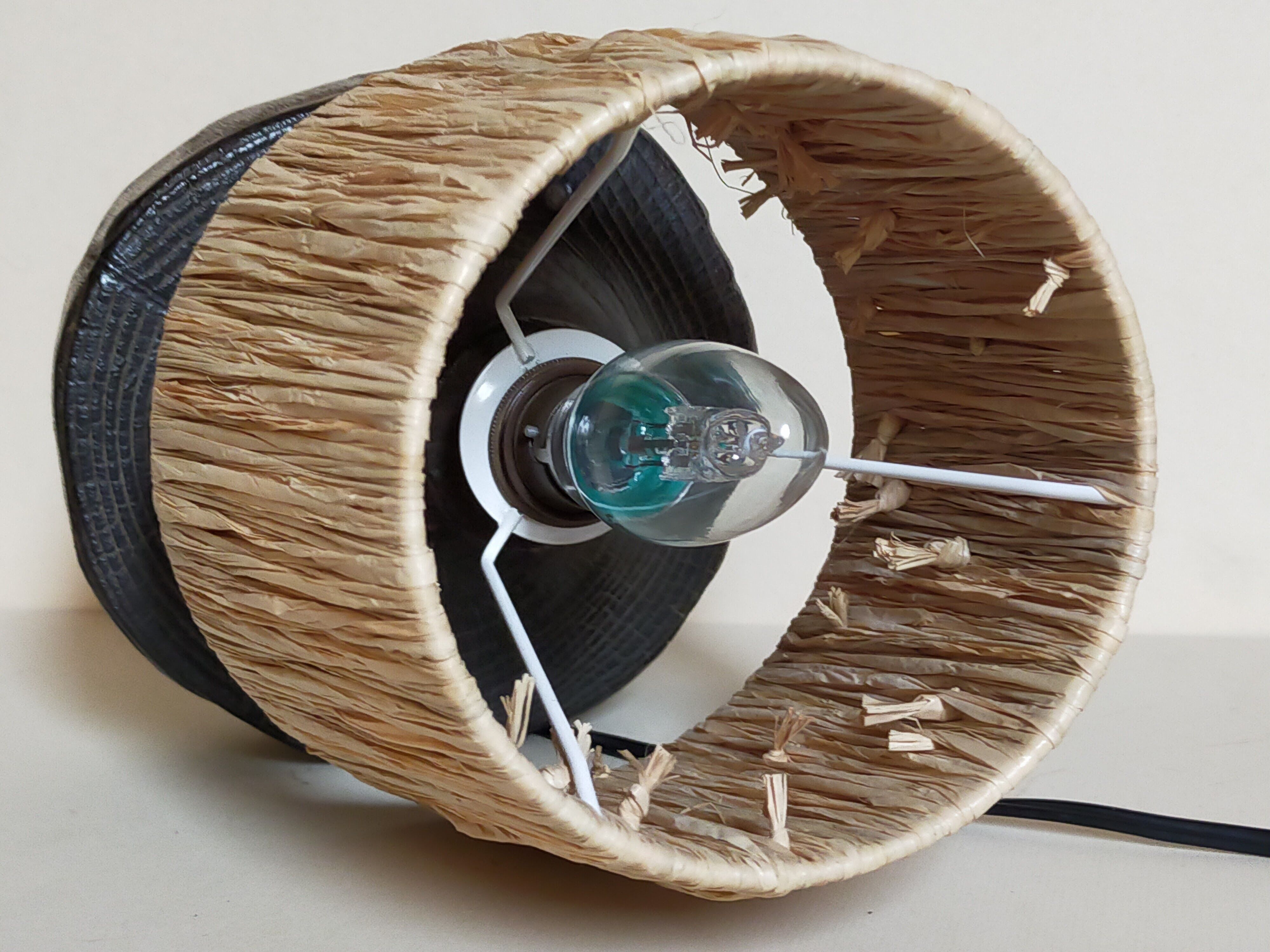 Brutalist free-form lamp in solid wood 60s