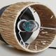Brutalist free-form lamp in solid wood 60s