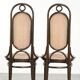 Set of 6 original vintage Thonet long John design diningchairs with webbing