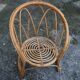 Small round rattan children's chair, vintage 70s