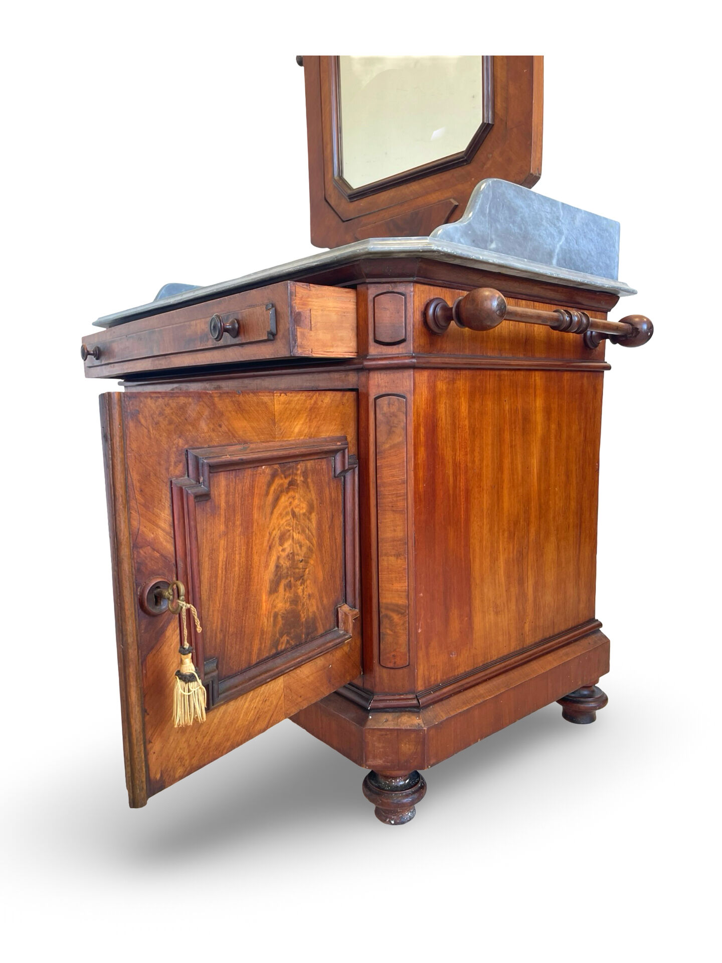 The antique walnut vanity , 19th century