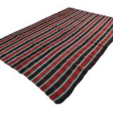 7x10 Kilim Red & Green Striped  Kilim Rug, 202x312Cm