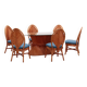 Bohemian bamboo mcguire dining table set with 6 palm leaf chairs, 1960 france.