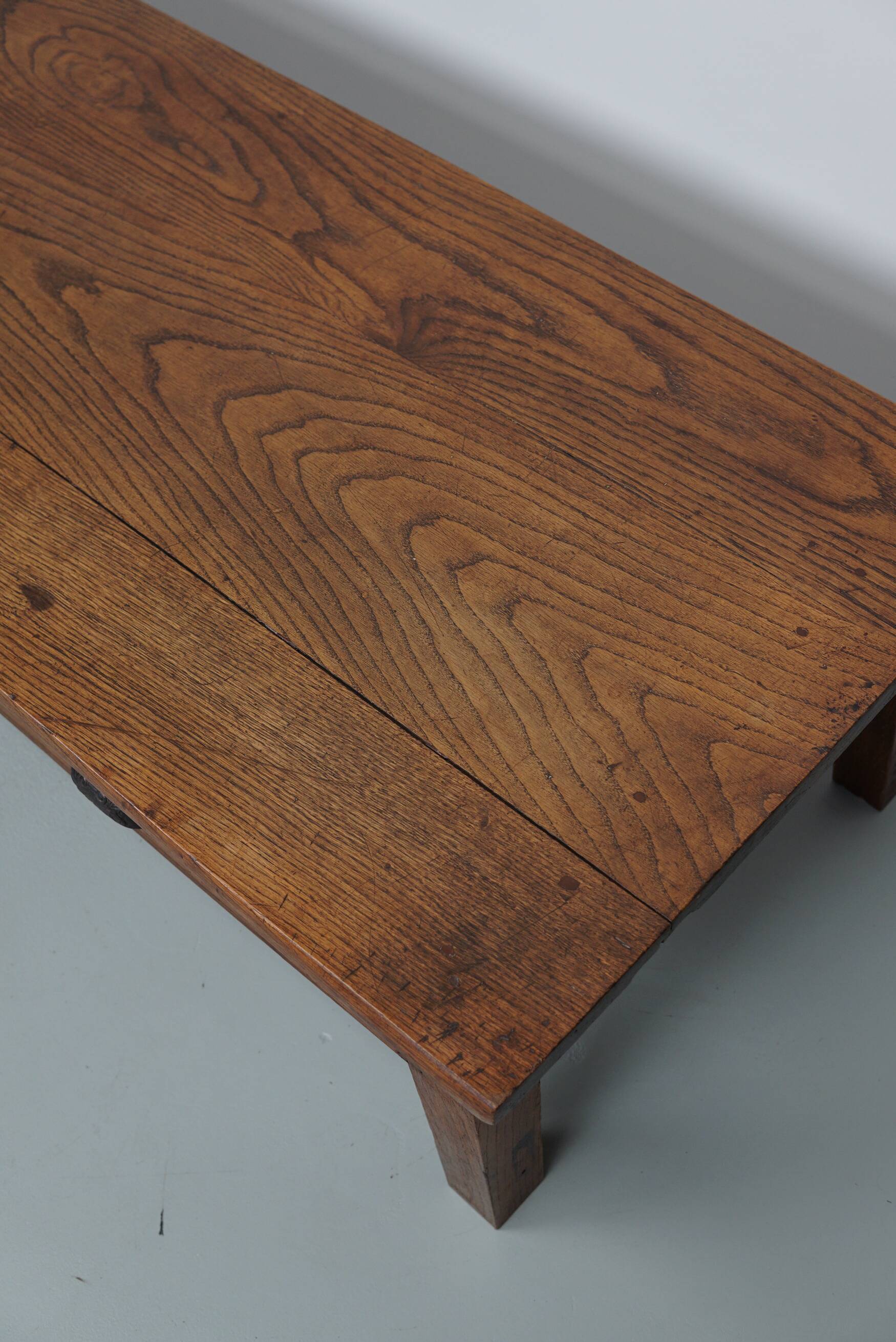 French xixth century farmhouse rustic oak coffee table