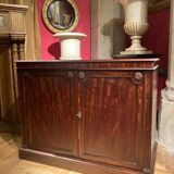 19th Century Italian Empire Mahogany Commode 2-Doors Cabinet