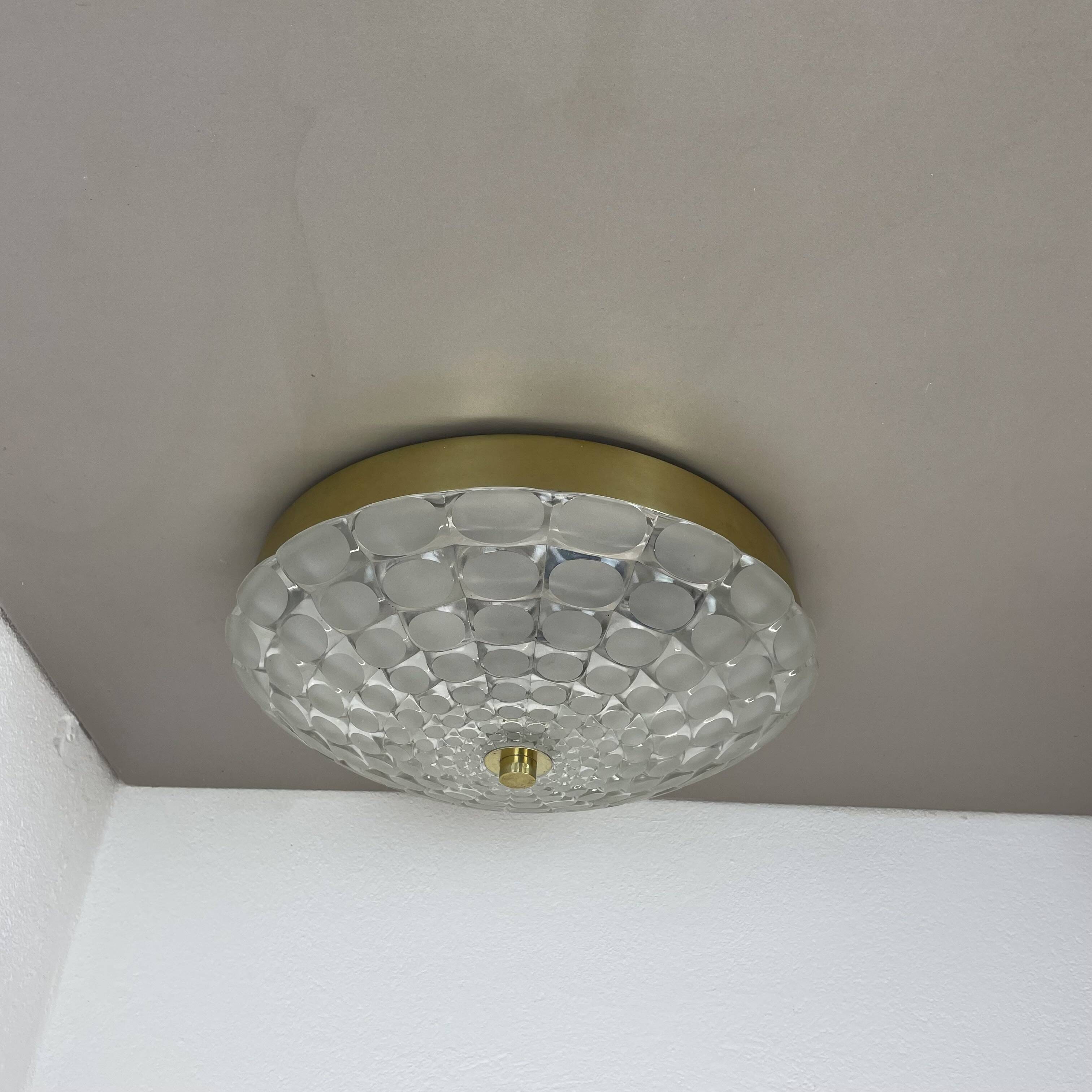 Glass flushmount wall light  peill and putzler lights attrib., germany, 1970s