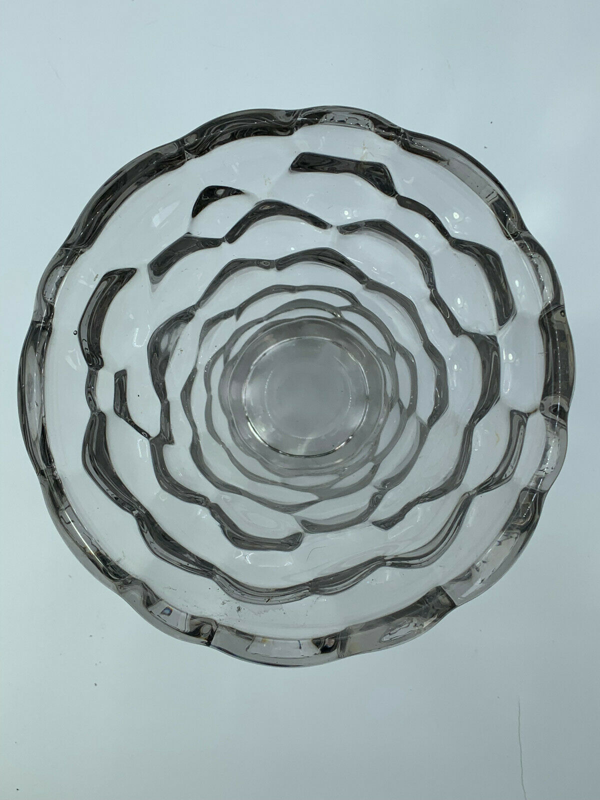 Glass vase or transparent crystal honeycomb art deco