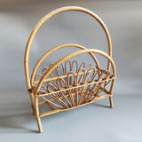 Magazine rack in bamboo and rattan 1960