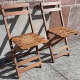 Foldable wooden chairs from the 50s