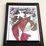 Mirror illustrated by Alphonse Mucha 1960 70 26x34cm