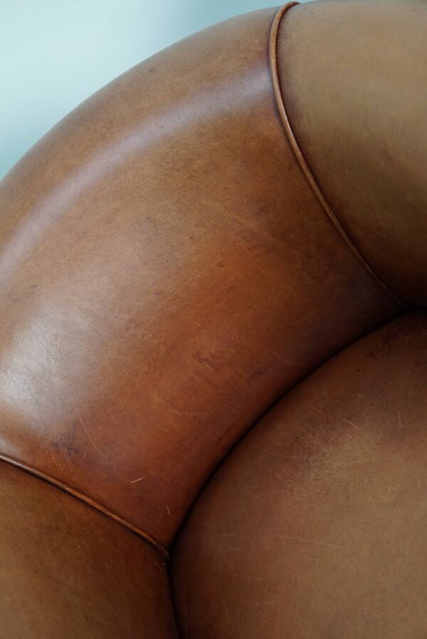 Paire de fauteuils club néerlandais vintage en cuir