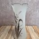 Antique Art Nouveau vase in frosted enamelled glass – iris decoration