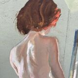 Nude at blue stool 52x52.5cm