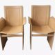 Pair of chairs with Italian design leather armrests
