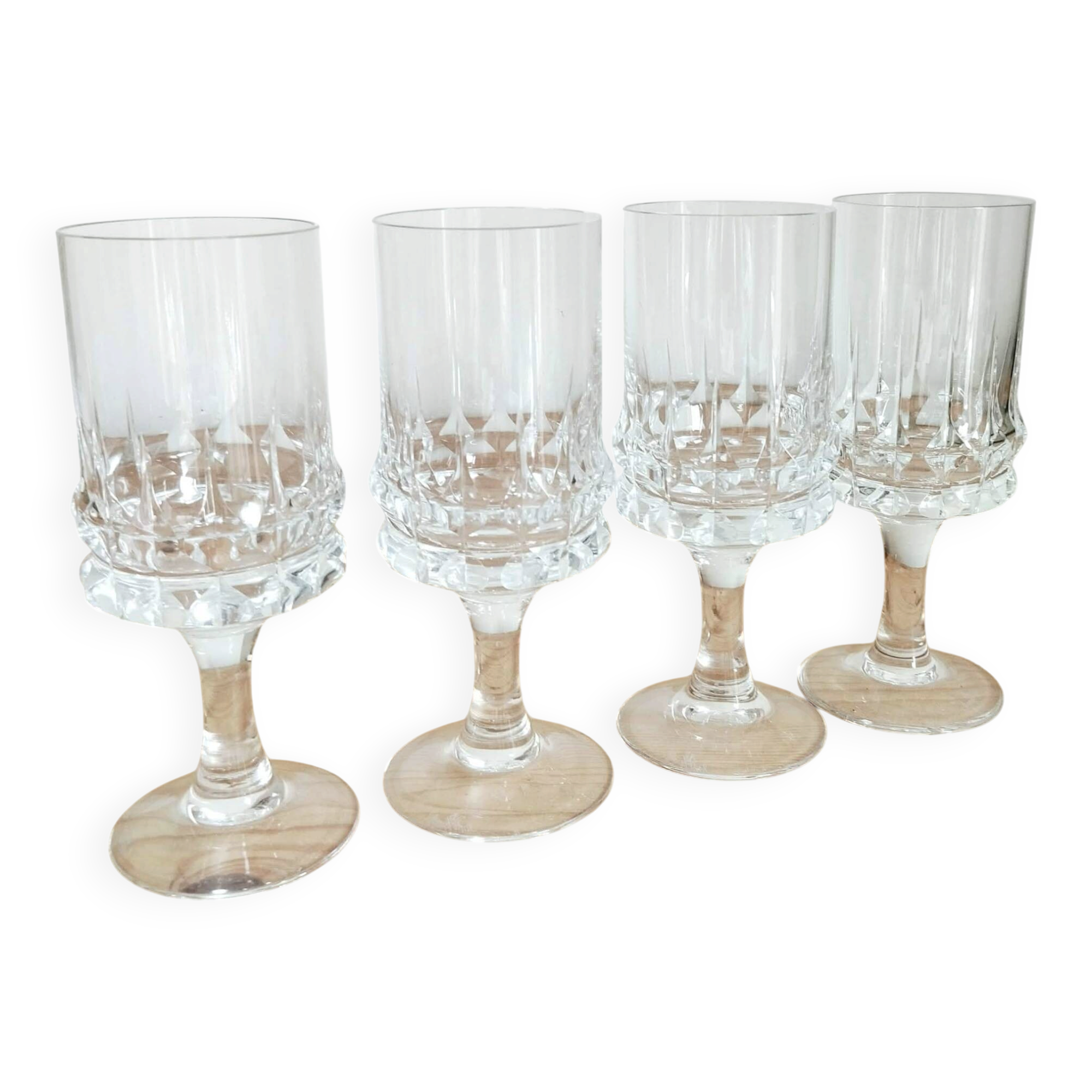 Set of 4 cut crystal water glasses Rosenthal Studio Linie Line