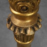 Pair of Gilt Wooden Pedestals with Plaster Decoration, France 19th Century