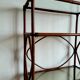 Large rattan and smoked glass shelf 1960