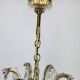 Palme & Walter chandelier, crystal and brass pendants, 1970s