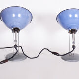 Paire de lampes de table bauhaus fabriquées en tchéquie des années 1930