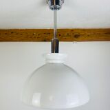 Bauhaus chrome and opaline pendant lamp