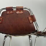 3x Leather Bar Stool for Les Arc Ski Resort, Selected by Charlotte Perriand