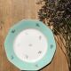 6 flat mint plates and golden flowers
