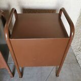 Pair of boarding school bedside tables