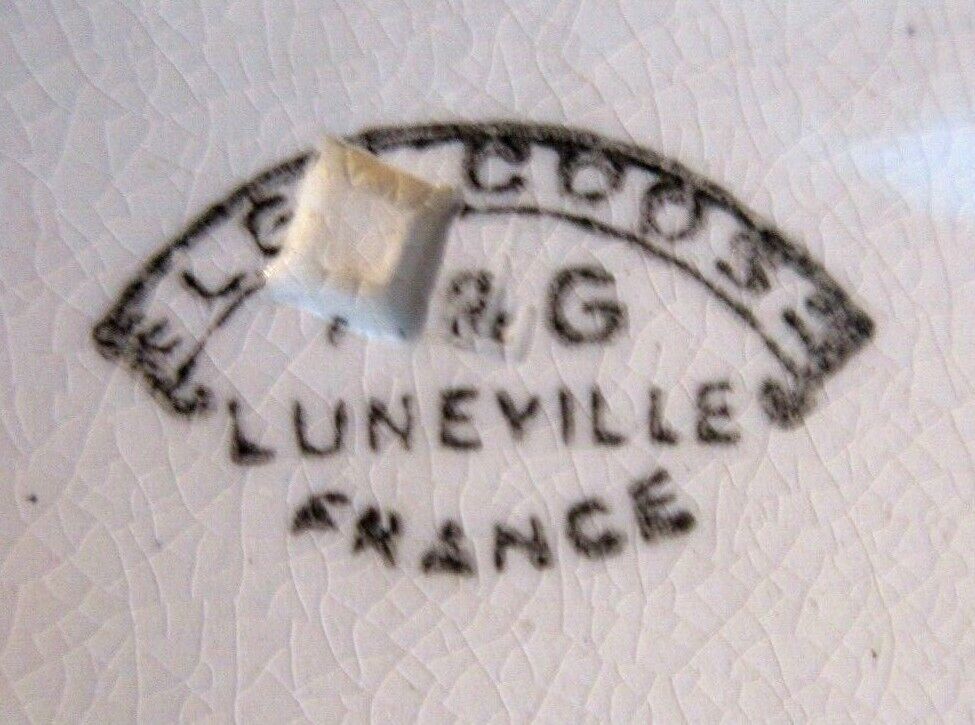 Polychrome plate signed Lunéville: Le Coq