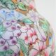 Chinese porcelain lamp foot with polychrome decoration of vintage flowers