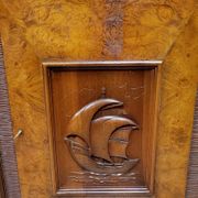 Pier Luigi Colli: Art Deco period sideboard in burl and carved wood